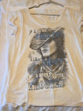 Maurices Cream Graphic Tee with Subtle Print